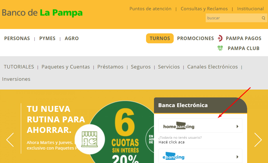 Genere su PIN para Home Banking Banco La Pampa.
