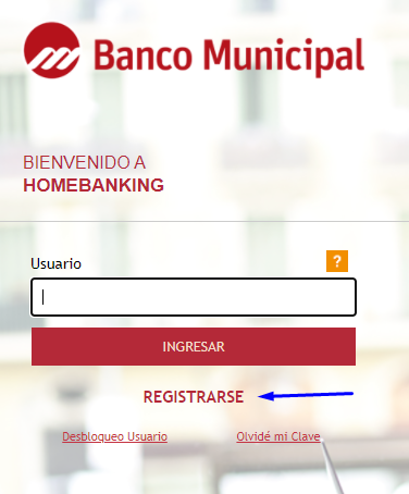 Cómo puedo registrarme en el Banco Municipal Home Banking